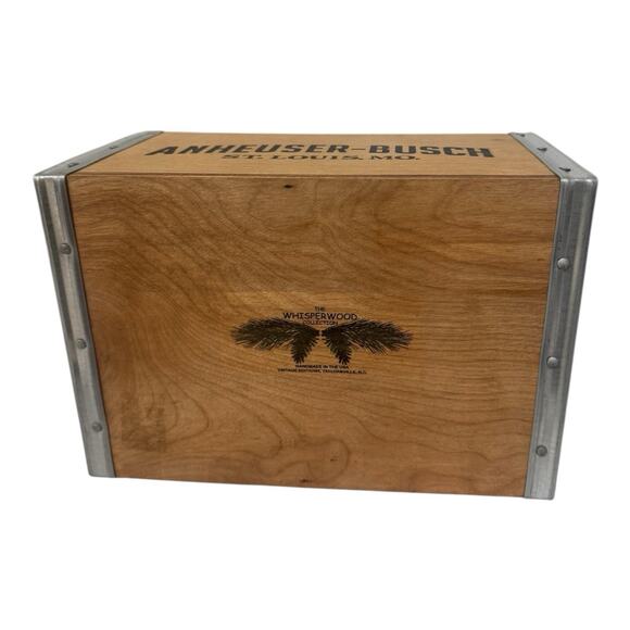 The Whisperwood Collection Anheuser-Busch Wooden 6 Pack Beer Bottle Carrier USA - Picture 5 of 7